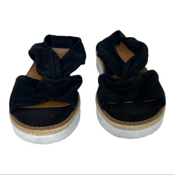 NEW Nordstrom Caslon Joelle Flatform Black Sandals Suede Platform Size 8.5 Y2K - Picture 6 of 10
